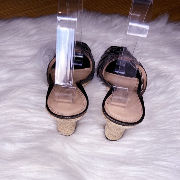 Tommy Bahama Braided Leather Slip On Wedges EUC SZ 8 1/2 - Picture 9 of 11